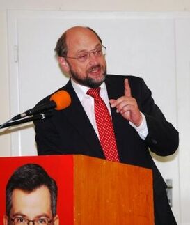 Martin Schulz während seiner Rede in Langerwehe, Foto J.d.W
